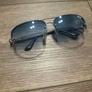 Quay Australia Blue Gradient Aviator Sunglasses